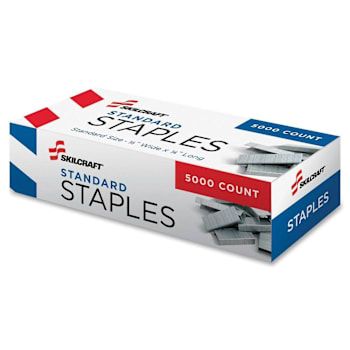 Skilcraft Standard Staples 210 Per Strip Silver Package Of 5000