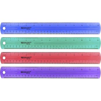 Westcott 12" Acrylic Ruler With Hanging Hole