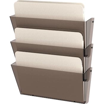 Deflecto Unbreakable 3 Docupockets 6.5" X 14.5" X 3" Plastic Smoke Package Of 3