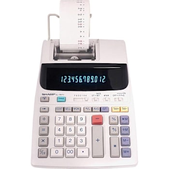 Sharp El1801v Two-Color Printing Desktop Calculator 10" X 7.6" X 2.4" Black/Red
