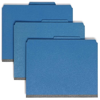 Image for Smead Safeshield 2/5 Classification Folder With Divider Dark Blue Package Of 10 from HD Supply