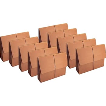 Business Source Letter File Wallet 8.5"X11" 5.25" Expansion Brown Package Of 10