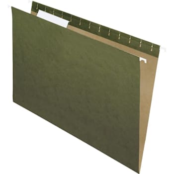 Pendaflex Essentials 1/3 Tab Legal Hanging Folder 8.5" X 14" Green Package Of 25