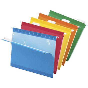 Pendaflex 1/5 Tab Letter Hanging Folder 8.5" X 11" Assorted Colors Package Of 25