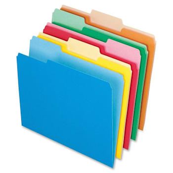Pendaflex 1/3 Tab Letter File Folder 8.5" X 11" Assorted Top Tab Package Of 100