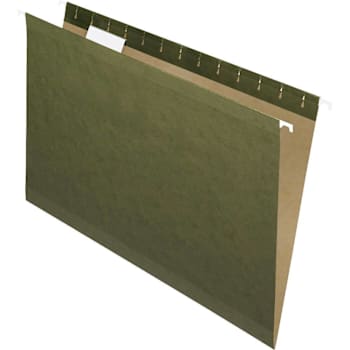Pendaflex 1/5 Tab Legal Hanging Folder 8.5" X 14" Green Package Of 25