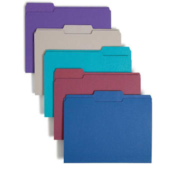 Smead 1/3 Tab Letter File Folder " 3/4" Expansion Assorted Colors Package Of 100