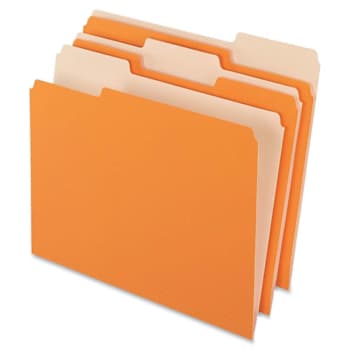 Pendaflex 1/3 Tab Letter File Folder 8.5" X 11" Orange Package Of 100