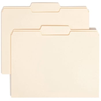 Smead 1/3 Tab Top Center Letter File Folder 8.5" X 11" Manila Package Of 100