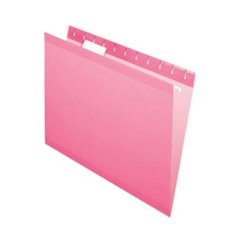 Pendaflex 1/5 Tab Letter Hanging Folder 8.5" X 11" Pink Package Of 25