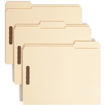 Smead 1/3 Tab Letter Fastener Folder 8.5" X 11" Manila Package Of 50