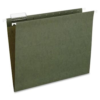 Pendaflex Essentials 1/5 Tab Letter Hanging Folder 8.5"X11" Green Package Of 25