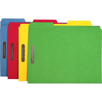 Business Source 1/3 Tab Letter Fastener Folder 8.5" X 11" Package Of 50