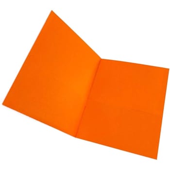 Business Source Letter Portfolio 8.5" X 11" 2 Pockets Orange Package Of 25
