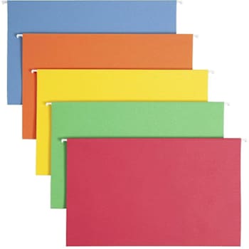 Smead 1/5 Tab Legal Hanging Folder 8.5" X 14" Assorted Colors Package Of 25