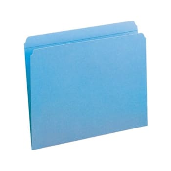 Image for Smead Straight Tab Letter File Folder 8.5"X11" Blue Package Of 100 from HD Supply
