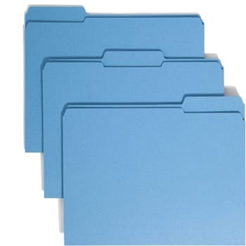 Smead Blue 1/3 Tab Letter File Folder 8.5" X 11" Package Of 100