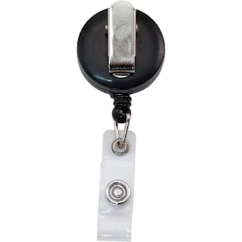 Advantus Snap Clip Retractable ID Reel Black Sturdy Package Of 12