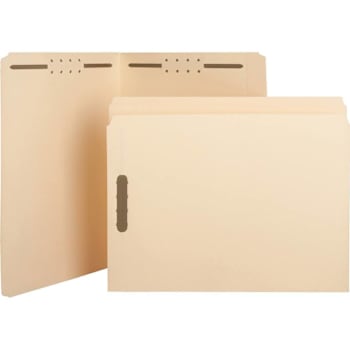 Business Source Straight Tab Cut Letter Fastener Folder 8.5" X11" Package Of 50