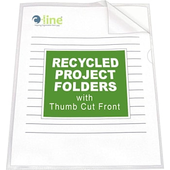 C-Line Letter Recycled Project File 8.5" X 11" Polypropylene Clear Package Of 25