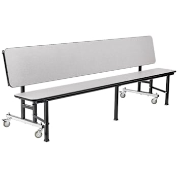 National Public Seating® Convertible Bench Cafeteria Table 8'L Grey Nebula