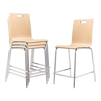 National Public Seating® Bushwick Café Stool, 24"H, Natural Package Of 4