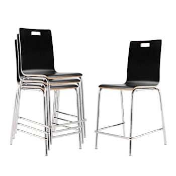 National Public Seating® Bushwick Café Stool, 24"H, Black Package Of 4