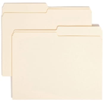 Smead 1/2 Tab Letter File Folder 8.5" X 11" Manila Package Of 100