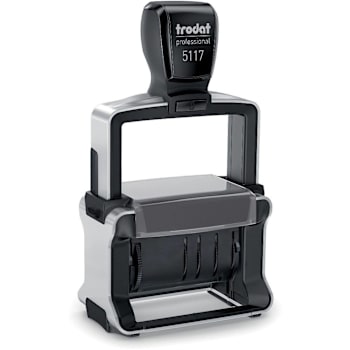 Trodat Professional Self-Inking 12-In-1 Date And Message Stamp Black Ink