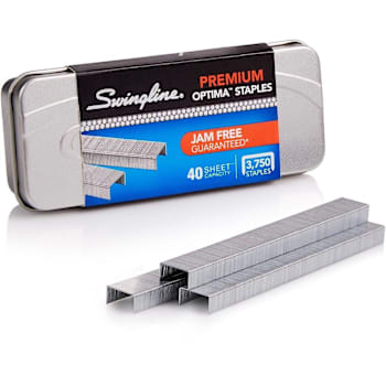 Swingline Premium Optima Standard Staples 210 Per Strip Silver Package Of 3750
