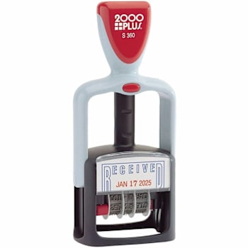 Cosco 2000 Plus Self-Inking "Received" Dater Stamp Two-Color Date Red And Blue Ink