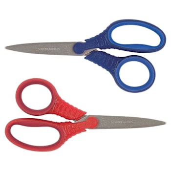 Fiskars Schoolworks 5" Kids Scissors Left/Right Steel Pointed Tip Package Of 2