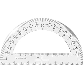 Sparco Professional Open-Center Protractor 6" Ruller Edge Plastic Clear