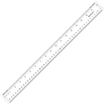 Westcott 18" Acrylic Ruler 1/16 Graduations Clear