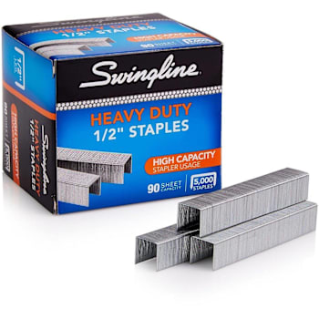 Swingline Heavy Duty 1/2" Staples 100 Per Strip Package Of 5000