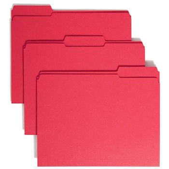 Smead Colored 1/3 Tab Letter File Folder 8.5"X11" 0.75" Expansion Package Of 100