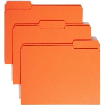 Image for Smead 8.5" X 11" Letter File Folder Orange Package Of 100 from HD Supply