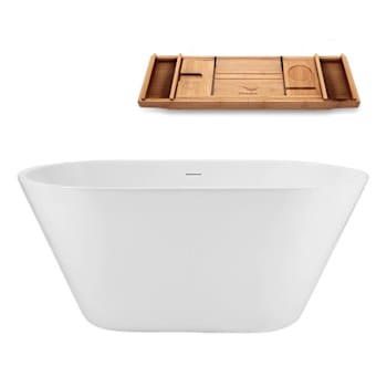 Streamline 54x30" Soaking Freestanding Tub/Tray W/Internal Drain Polished Chrome