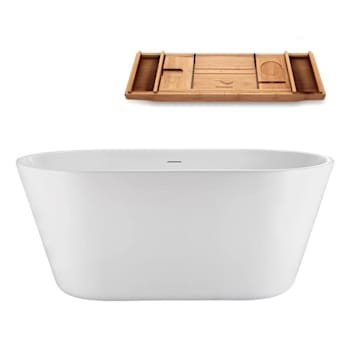 Streamline 54x29" Soaking Freestanding Tub/Tray W/Internal Drain Polished Chrome