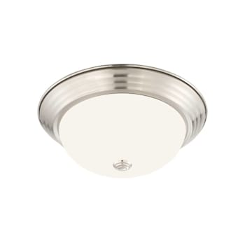 Seasons 11 In. 2-Light Bulb-Based Dome Flush Mount Fixture In Brushed Nickel