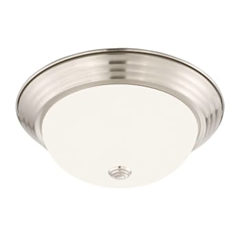Seasons 16 In. 3-Light Bulb-Based Dome Flush Mount Fixture In Brushed Nickel
