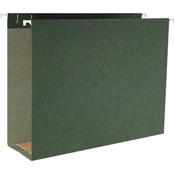 Business Source 1/5 Tab Legal Hanging Folder 8.5" X 14'  Green Package Of 25