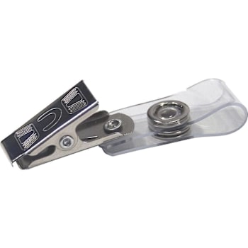 Advantus ID Badge Holder Clip 0.38" X 2.75" Clear Package Of 100