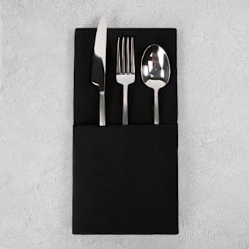Bokser Spun Soft Napkin, 100% Polyester, 20x20, Black Case Of 144