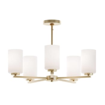 Image for Afx Leo 24" Five-Light Medium Base Pendant, Light Antique Brass from HD Supply
