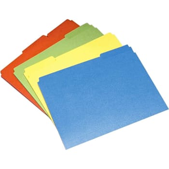 Skilcraft Colored 1/3 Tab Letter Storage Folder 8.5" X 11"  Package Of 4