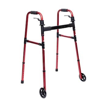 Medacure Lightweight Adult Paddle Walker With 5" Wheels - Red