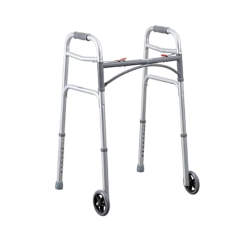 Medacure Junior 2 Button Folding Walker With 5" Wheels