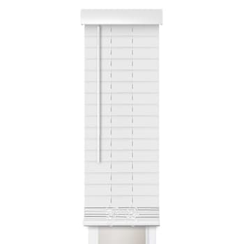 Image for St. Charles 12 X 72 Smooth White Cordless Room Darkening Sidelight Faux Wood Bli from HD Supply