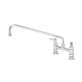Image for T&S Brass And Bronze Double Pantry Faucet Deck Mount 8" Centers 18" Swing Nozzle from HD Supply